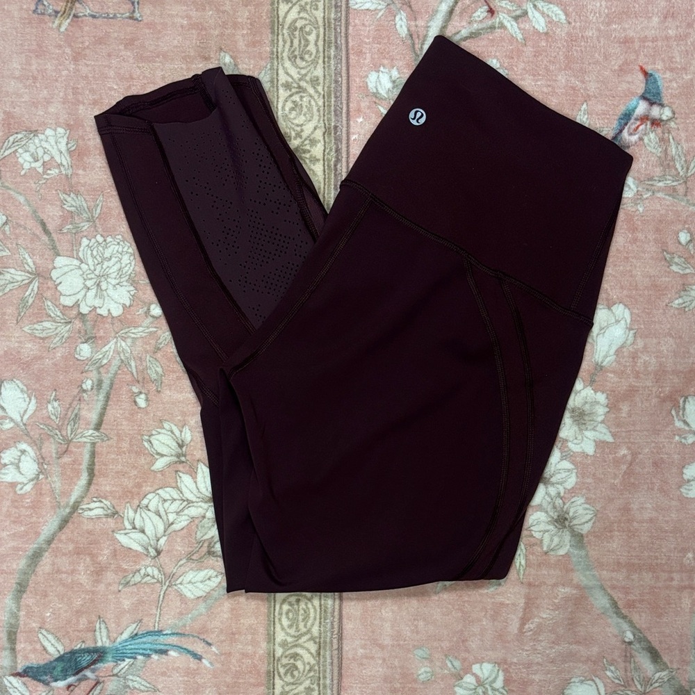 Lululemon Dark Burgundy High-Waisted Leggings